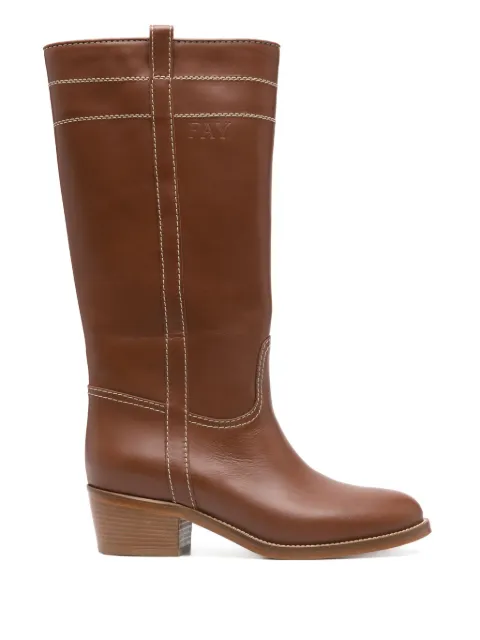 Fay 70mm leather boots Brown MCW6640FI60T9W
