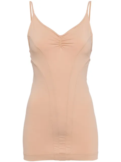 ALAINPAUL V-neck gathered top Neutrals S1WJETO01