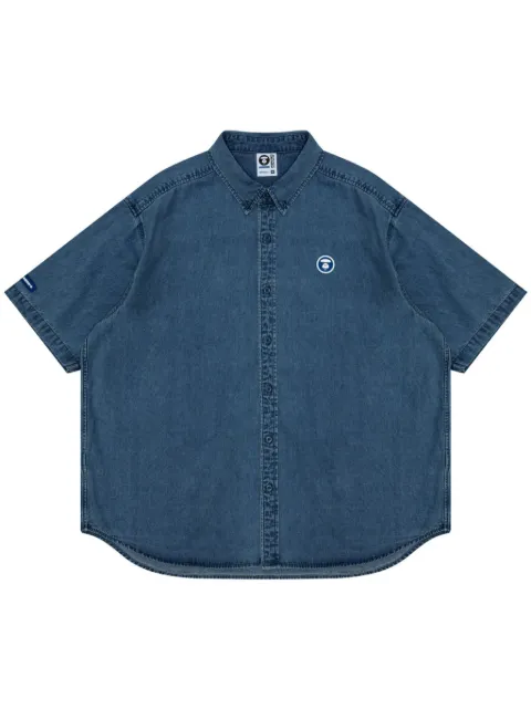 AAPE BY *A BATHING APE® logo-applique denim shirt Blue ASR8477XXM
