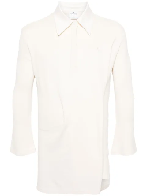 Courrèges twist-detail polo dress White 224JBD073JS0141