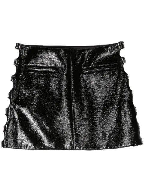 Courrèges Multi Sangle trapeze miniskirt Black 224CJU169VY0014
