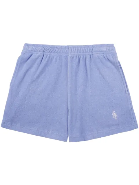 Sporty & Rich logo-embroidered terry-cloth shorts Blue SH933HY