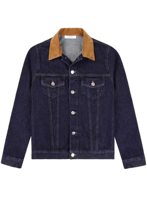 Sporty & Rich contrast-collar denim jacket Blue JAAW232OW