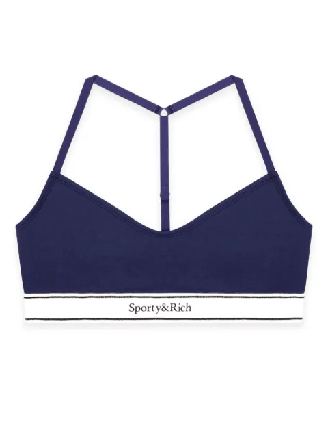 Sporty & Rich serif-logo sports bralette Blue BRAW2314NA