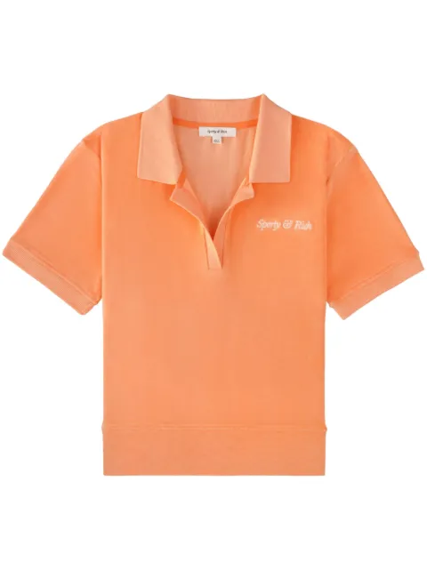 Sporty & Rich Italic Logo cotton polo Orange PO911PE
