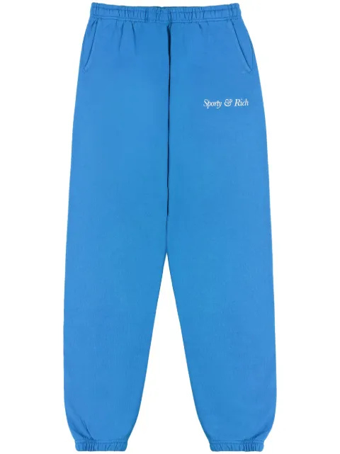 Sporty & Rich logo-print cotton track pants Blue SW873RB