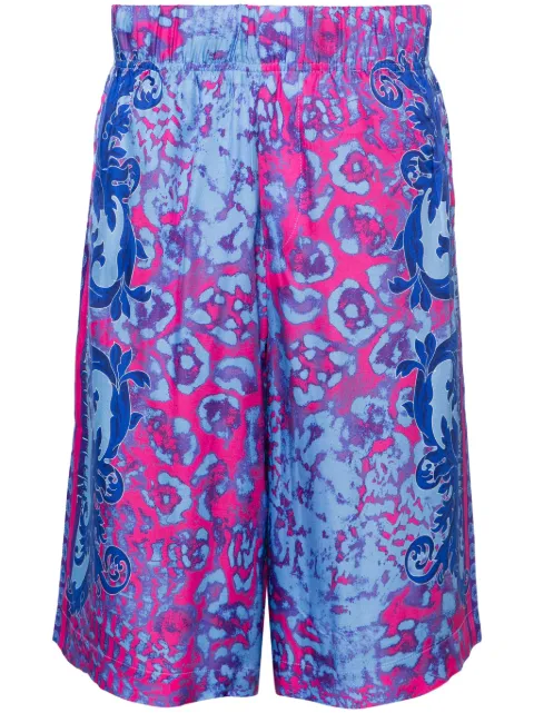 Versace Jeans Couture Baroque-pattern bermuda shorts Blue 76GAD17ANS429