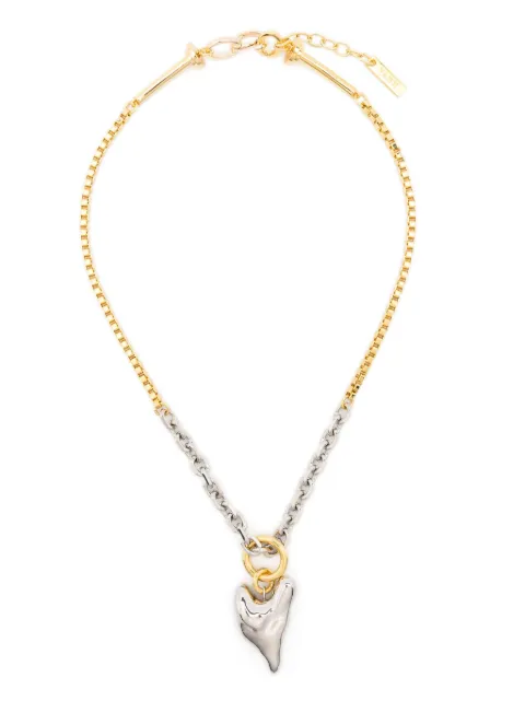 Vann Jewelry two-tone small heart necklace Silver AW23L007YW019