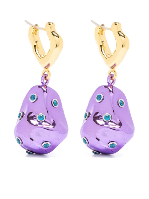 Vann Jewelry crystal-embellished drop earrings Gold AW23ER005VL028