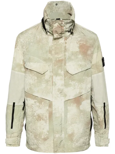 Stone Island Compass-badge hooded jacket Green 8015438E1