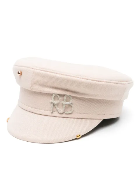 Ruslan Baginskiy Pierced baker boy cap Neutrals KPC036CAPRSSIRB