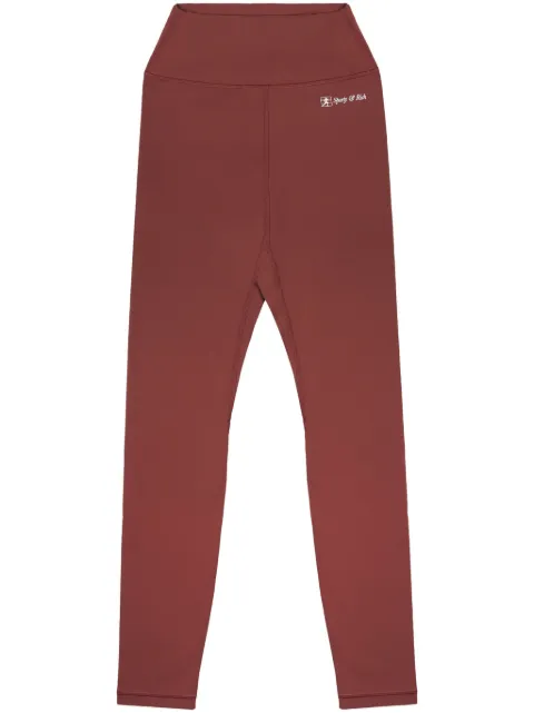 Sporty & Rich Runner Script high-waisted leggings Red LEAW236MO