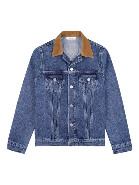 Sporty & Rich contrasting-collar cotton denim jacket Blue JAAW231MB