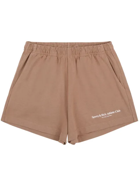 Sporty & Rich Disco Athletic Club-print shorts Brown SHAW2317CP