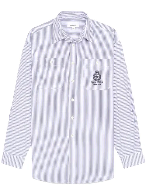 Sporty & Rich Crown striped cotton shirt White STAW232BS