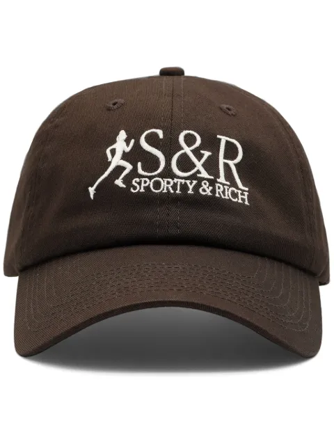 Sporty & Rich logo-embroidered cotton-twill cap Brown AC821EA