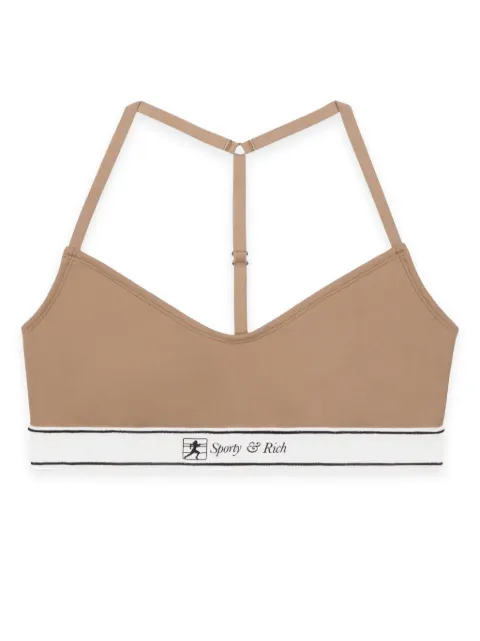 Sporty & Rich Runner Script sports bralette Brown BRAW2312ER