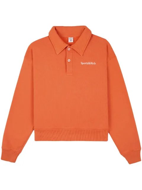 Sporty & Rich Serif cotton polo top Orange POAW237SQ