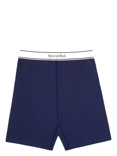 Sporty & Rich Serif logo-waistband shorts Blue SHAW2311NA