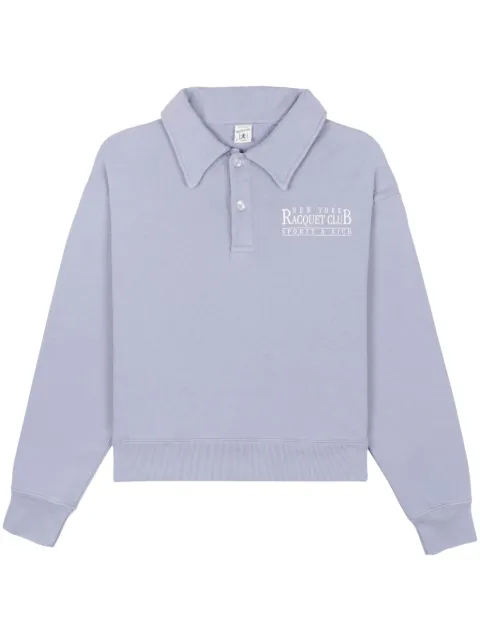 Sporty & Rich NY Racquet Club cotton polo Blue POAW239PW