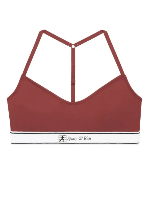 Sporty & Rich Runner Script bralette Brown BRAW2310MO