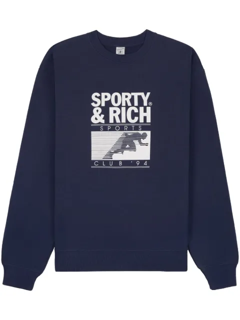 Sporty & Rich Motion Club logo-print sweatshirt Blue CR885NA