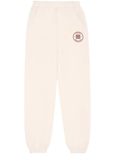 Sporty & Rich Bristol Crest cotton track pants Neutrals SWAW2347CR
