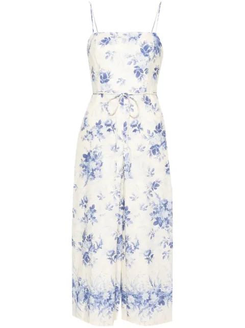 TWINSET floral-print chambray jumpsuit Neutrals 241TT2420