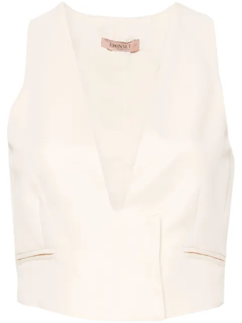 TWINSET slub-texture waistcoat Neutrals 241TT2100