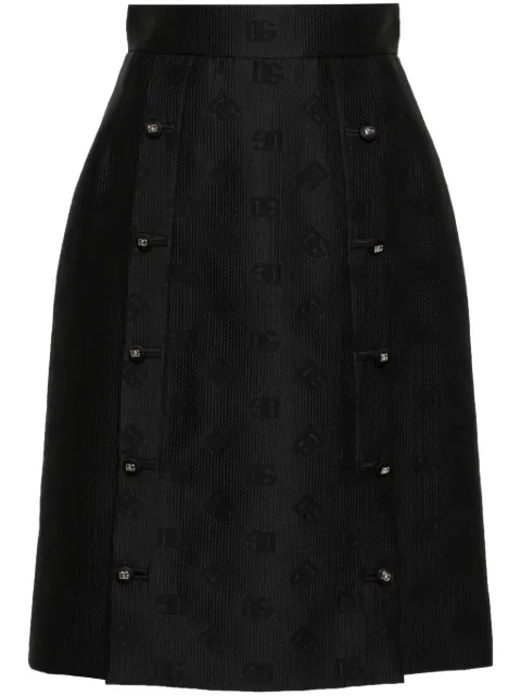 Dolce & Gabbana jacquard-logo skirt Black F4CR9THJMOW
