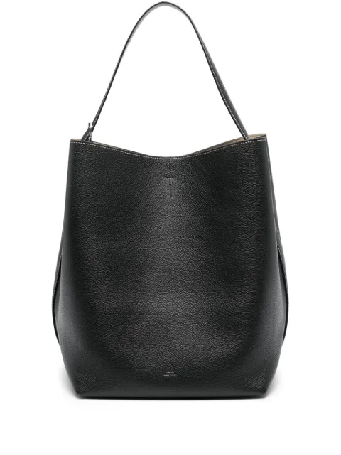 TOTEME belted grained-leather tote bag Black 234WAL853LE0030001