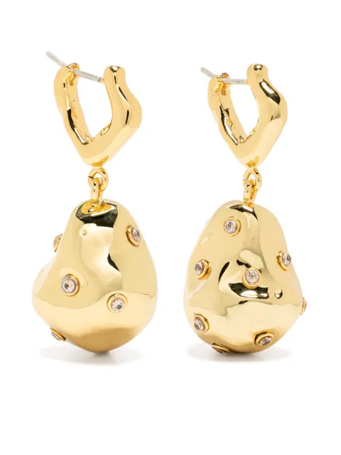 Vann Jewelry Pierced Pearl drop earrings Gold AW23ER005YG001