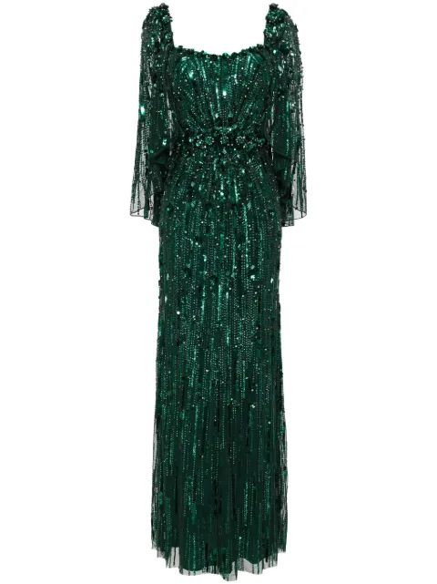 Jenny Packham Brightstar sequin-embellished gown Green JPCLS1200