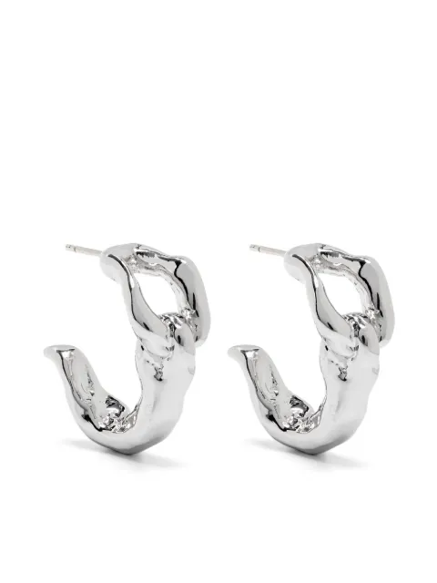 Vann Jewelry C hoop earrings Silver AW23ER014WG004