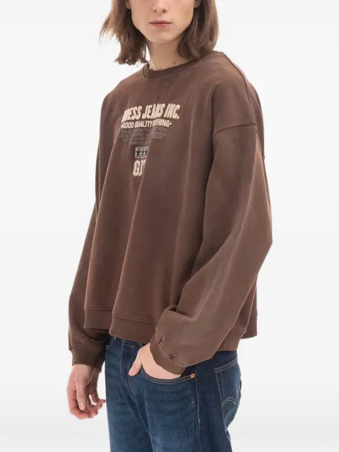 GUESS USA crew-neck sweatshirt Brown M2BQ03KBB40