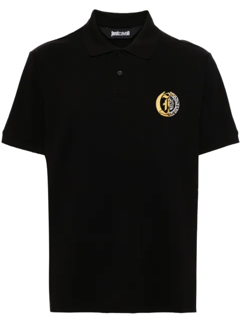 Just Cavalli logo-print piqué polo shirt Black 76OAGG19CJ316