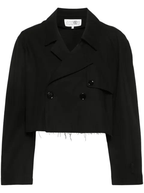 MM6 Maison Margiela double-breasted cotton cropped jacket Black S62AN0126M35074