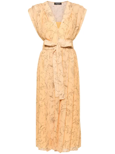 Fabiana Filippi Fabula-print pleated dress Yellow ABD274F500H2030000
