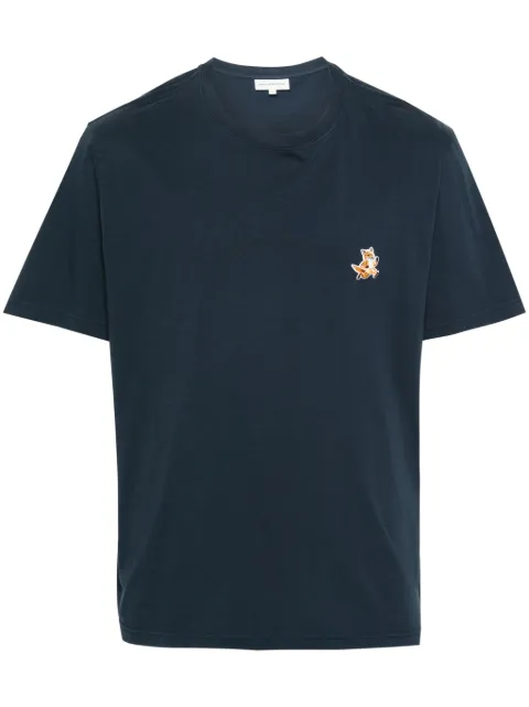 Maison Kitsuné Fox-motif cotton T-shirt Blue MM00125KJ0008