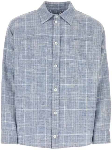1989 STUDIO grid-print chambray shirt Blue SS2425