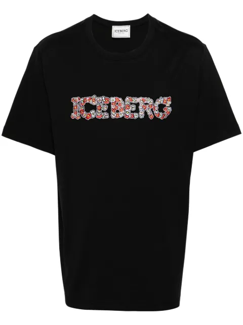 Iceberg 5D logo-embroidered T-shirt Black F0236327