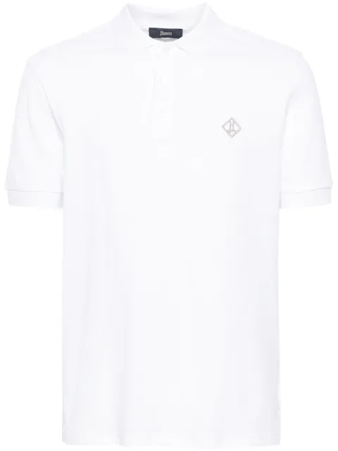 Herno logo-embroidered piqué polo shirt White JPL00127U54005