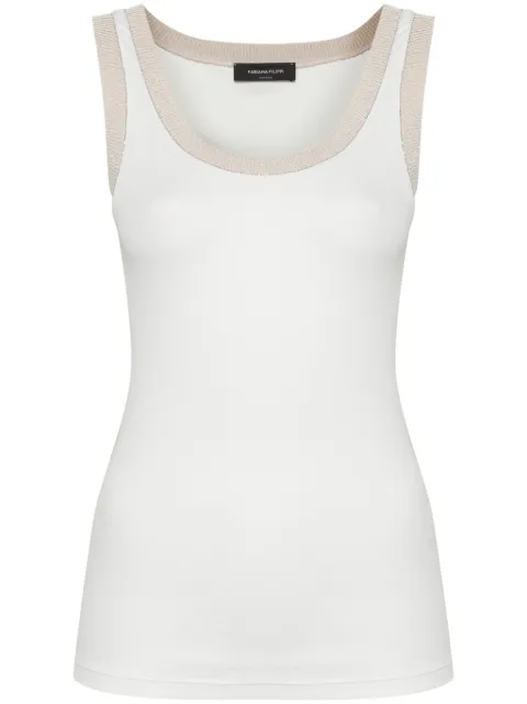 Fabiana Filippi lurex-trim ribbed tank top White JED274F102H454