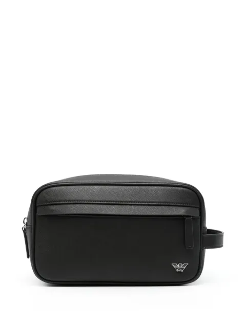 Emporio Armani logo-plaque wash bag Black Y4R546Y138E