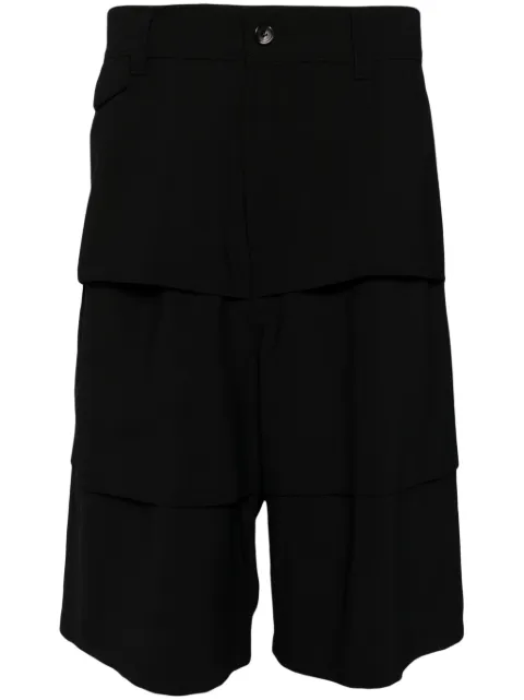 SONGZIO pleated knee-length cargo shorts Black SG3PT706