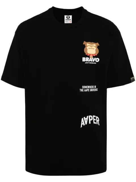 AAPE BY *A BATHING APE® AAPER Bravo printed T-shirt Black AAPTEM1497XXM