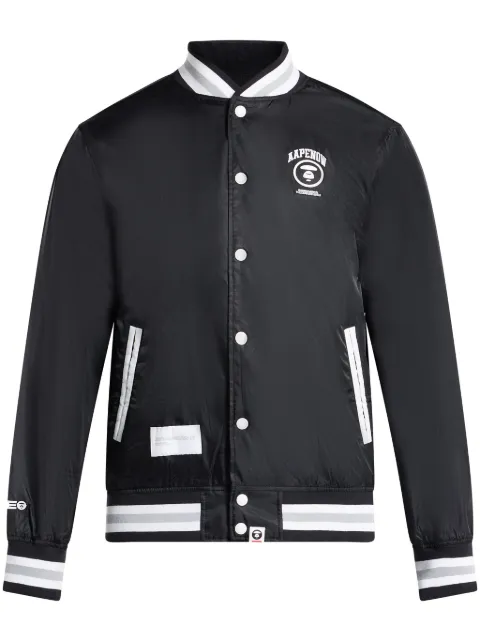 AAPE BY *A BATHING APE® logo-appliqué bomber jacket Black AAPLJM7639XXM