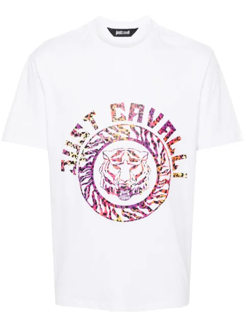 Just Cavalli logo-print cotton T-shirt White 76OAHC17CJ600