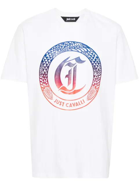 Just Cavalli logo-print cotton T-shirt White 76OAHG04CJ318