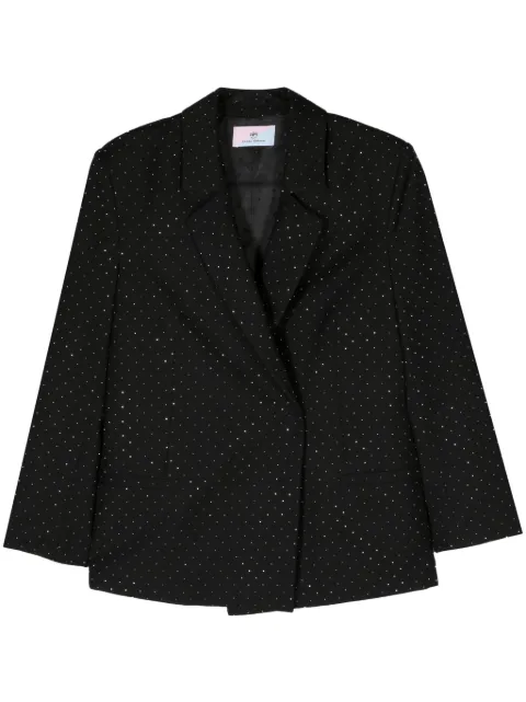 Chiara Ferragni rhinestone-embellished double-breasted blazer Black 76CBQ728N0279